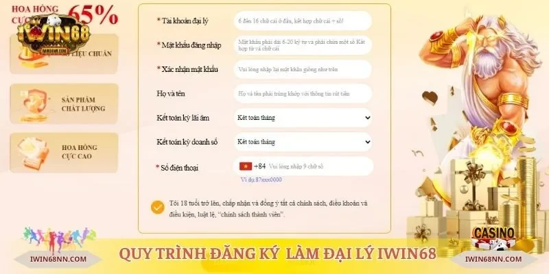 Quy trình đăng ký trở thành đại lý Iwin68